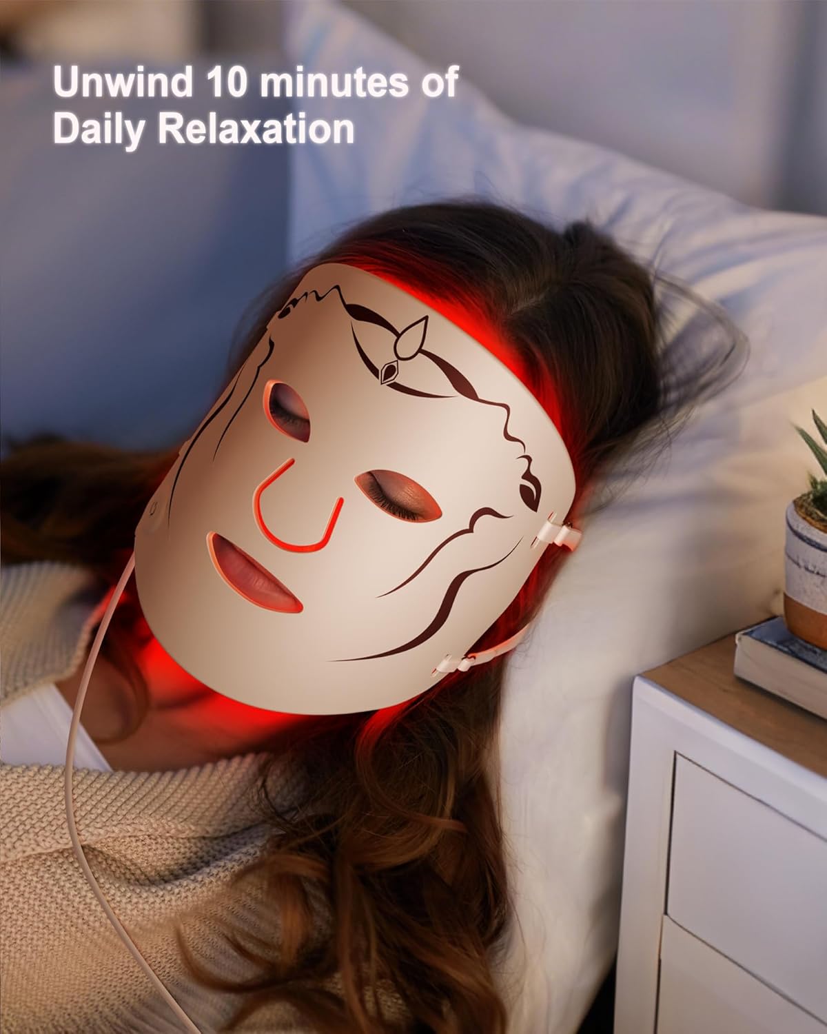 Layna Red Light therapy Mask for Face Wrinkles,Blue Light therapy for Face Acne,Silicone Portable Led Facial Mask Light Therapy for Full Face Even Skin Tone,Fine Lines&Wrinkles,10- Min Treatment,Wired